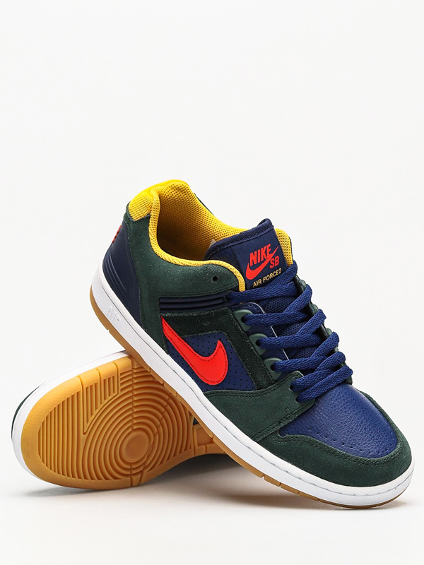 Nike SB AIR FORCE II LOW GREEN/RED/BLUE 