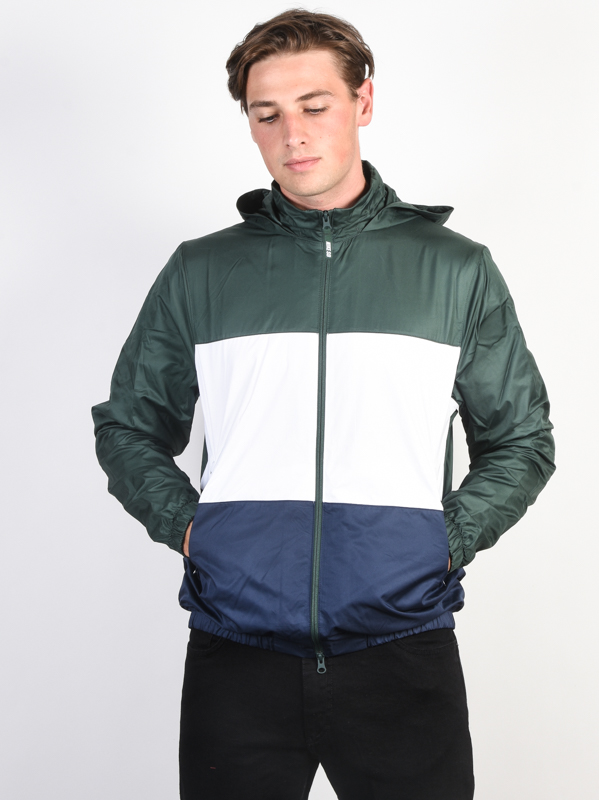 Nike SHIELD STRIPE GREEN/WHITE/OBSIDIAN men's spring jacket / Swis-Shop.com