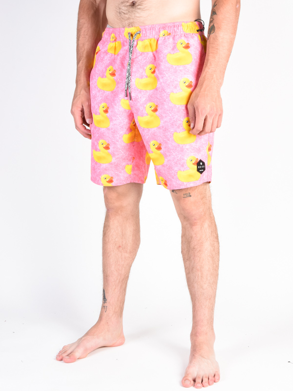 pink duck swim trunks