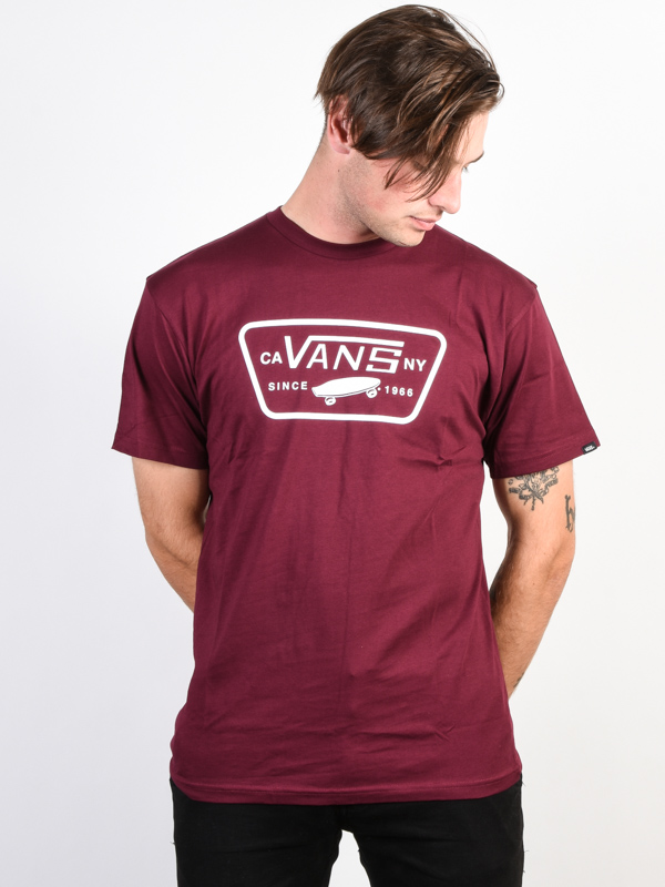 burgundy and white vans shirt